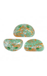 Les perles par Puca® Kos beads Opaque green turquoise tweedy 63130/45703